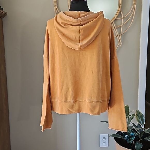 Betsey Johnson Performance Heathered Mustard Cowl Neck Hoodie Sz L‎ - Picture 6 of 14